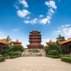 the yellow crane tower, located on snake hill in wuchang, is one of the three famous towers south of yangtze river,China