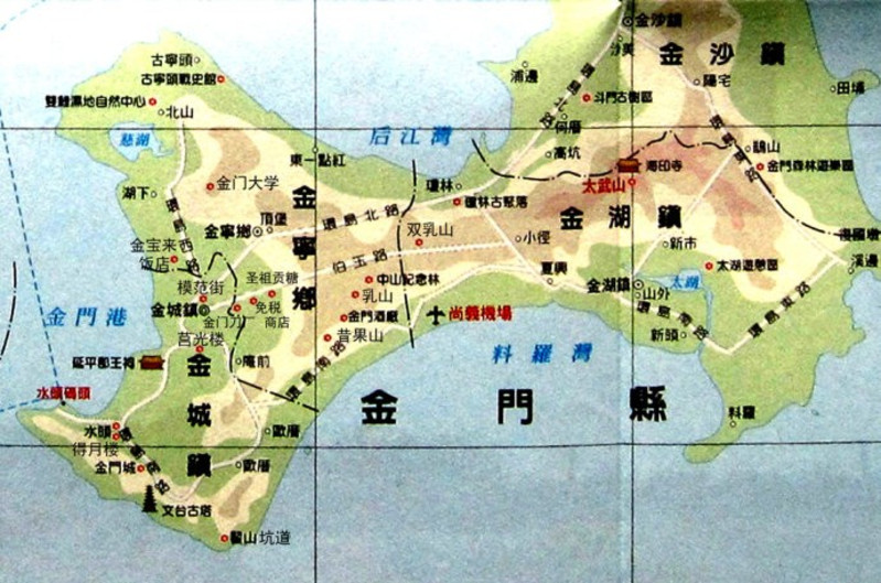 金门岛地图图片