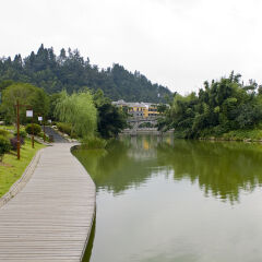 中国,井冈山,花园,湖边