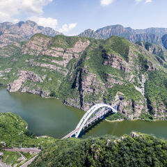 京郊珍珠湖景区航拍