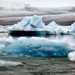Scenic View Of Icebergs At Jokulsarlon, Iceland