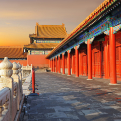 Forbidden city in Beijing during sunset