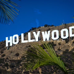 HOLLYWOOD - CALIFORNIA 2014: The Hollywood sign, built in 1923, is shown as Hollywood gets ready to host the 2014 Academy Awards. Photo taken on February 5, 2014 in Hollywood, California. 