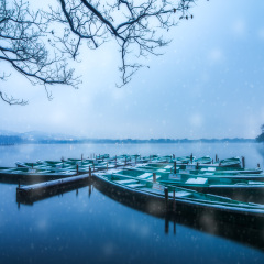 雪夜的杭州西湖