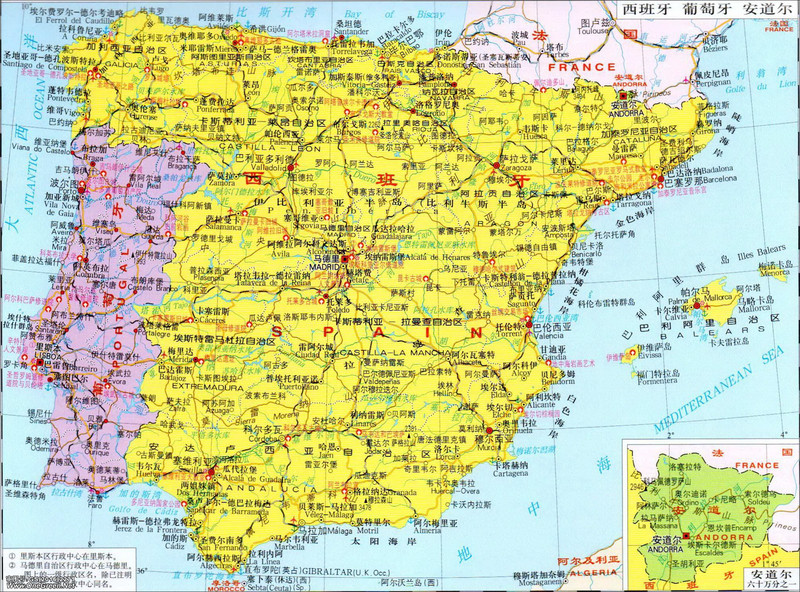 西班牙各省地图图片