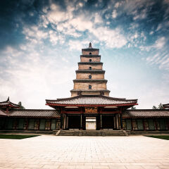 Wild goose pagoda in xian,shaanxi province,china