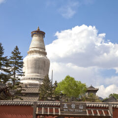五台山,塔院寺,庙宇,白塔,山西省,中国,亚洲,