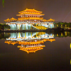 陕西省西安大唐芙蓉园夜景