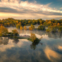 内蒙公主湖秋晨