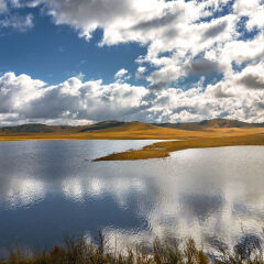 乌兰布统公主湖秋季全景