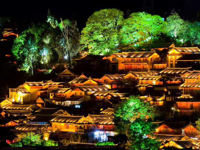 丽江古城夜景