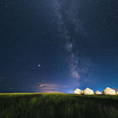 内蒙古草原银河之夜