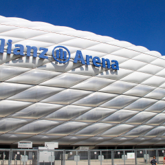 MUNICH, GERMANY, August 5,2010. Allianz stadium in sunny day in Munich, Germany. It is in Bayern region.