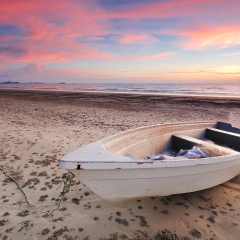 Boat at sunset