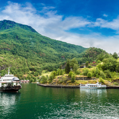 View to Sognefjord in Norway. Country landscape