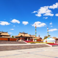 Beizi temple-One of the four great old lamasery in Inner Mongolia. It was built in AD 1743. It is located in the Xilinguole, Inner Mongolia, China.