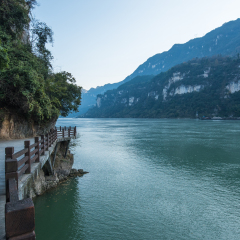 Three Gorges Tribe Scenic Spot along the Yangtze River; located in the Xiling Gorge of Three Gorges, Yichang, Hubei, China