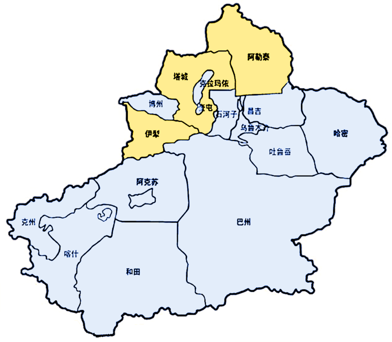 伊犁区域地图图片