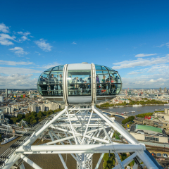 LONDON, UK - OCTOBER 11: London Eye over Thames River on oct 11 2014 in London, United Kingdom, Europe