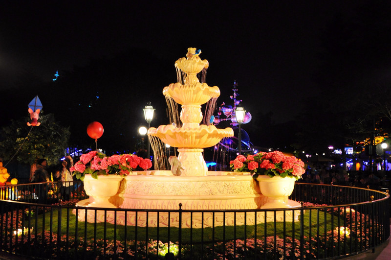 迪士尼人造湖大喷泉图片