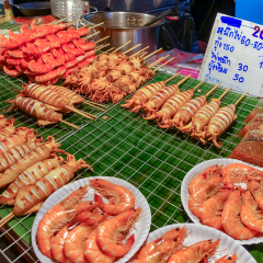 PHUKET,THAILAND - SEPT. 3 : Phuket weekend market facade on September 3, 2017 in Phuket, Thailand.It's a fascinating jumble of secondhand goods, curios, pirated items and amount of great local food.