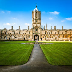 Christ Church's Tom Tower and College, Oxford University, United Kingdom