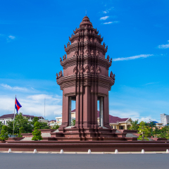 The Independence monument with  Khmer architectural style, in Phnom Penh, Cambodia capital city