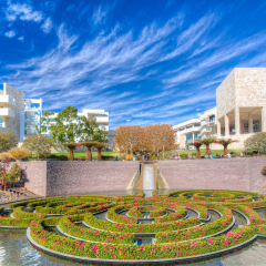 LOS ANGELES, CA/USA - NOVEMBER 9, 2014: The Central Garden at the Getty Center. The Getty Center is a campus of the Getty Museum and other programs of the Getty Trust.