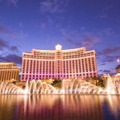 LAS VEGAS NV - JUNE 3: Luxury hotel Bellagio on June 03, 2008 in Las Vegas, USA. Bellagio is the luxury hotel and casino located on the Las Vegas Strip, featured with its world famous fountain show