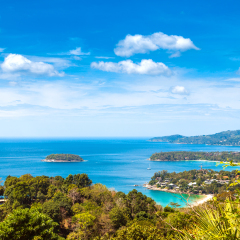 Aerial view of Kata, Karon, Patong View Point, Phuket , South of Thailand