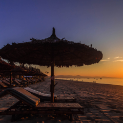 Beatiful sunset on the beach of Mui Ne. Vietnam.