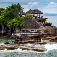 Tanah Lot Temple on Sea in Bali Island Indonesia