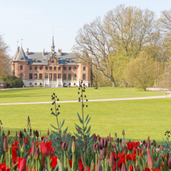 HELSINGBORG, SWEDEN - MAY 07, 2016: The castle Sofiero and the park owned by the swedish royal family. May 07, 2016, Helsingborg, Sweden