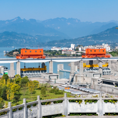 Three gorges dam, Xiling, China, October 10,2018, via of ship lifts and locks, Three Gorges Dam, China