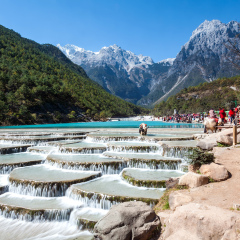 Blue Moon Valley in Jade Dragon Snow Mountain, Lijiang, Yunnan China.