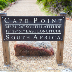 cape point, south africa GPS coordinates sign board