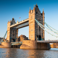 Tower Bridge in London in the late afternoon