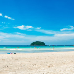 Tropical white sand Karon beach at Phuket, Thailand