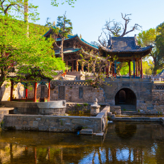 TAIYUAN,SHANXI/CHIN A-APR 28: Nanlao Spring- one of three most famous views of Jinci museum on Apr 28, 2015 in Taiyuan, Shanxi, China. Jinci is a famous old garden of China.