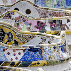 Parc Guell Bench, Artistic Architecture by Antoni Gaudì in Barcelona