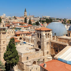 View of Jerusalem Old City from above.