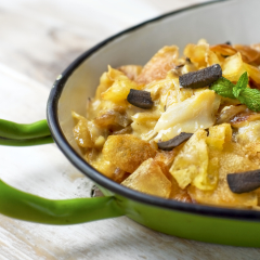 Cod Bras style (Bacalhau a Bras). Portuguese cuisine.