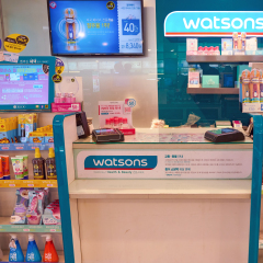 SEOUL, SOUTH KOREA - CIRCA MAY, 2017: inside Watsons store in Seoul. Watsons Personal Care Stores is the largest health care and beauty care chain store in Asia.