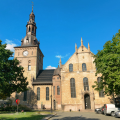 View of Domkirke Cathedral in Oslo. Norway, Europe