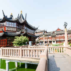 Shanghai,China - on September 2,2016:Traditional commercial street scene in Yuyuan Garden,Yuyuan Garden is a famous commercial street in Shanghai.