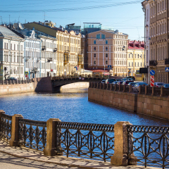 Embankment of the Moyka River in Saint Petersburg, Russia