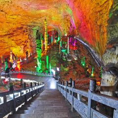 ZHANGJIAJIE CHINA -MAR 7, 2016 :  Yellow Dragon Cavern. This cave is one of the earliest caves  for tourism and it is known as "the wonder of the world 's caves"