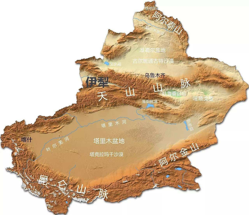 新疆地形图简笔画图片