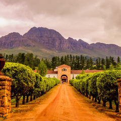 Stellenbosch / South Africa - October 26, 2017: entrance of Waterford Estate winery in Stellenbosch, South Africa.