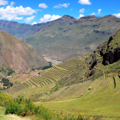 Landscape in Pisac in the Urubamba Valley, Cuzco region, Peru